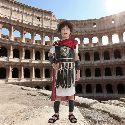 yolsun Boys Roman Soldier Costume Kids Warrior Knight Costume Brave Medievel Gladiator Halloween Cosplay in Saudi Arabia
