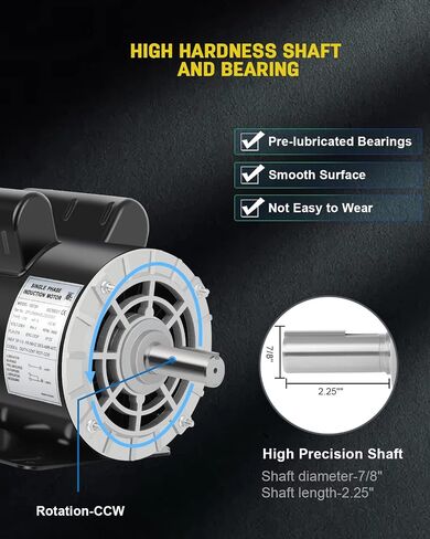 محرك ضاغط هواء SPL 2 HP، محرك كهربائي 3450 دورة في الدقيقة، 115/230 فولت 15/7.5 أمبير مرحلة واحدة، 56 إطارًا 5/8 بوصة، دوران CCW للخدمة التجارية، طول العمود 1.88 بوصة لضواغط الهواء in Kuwait