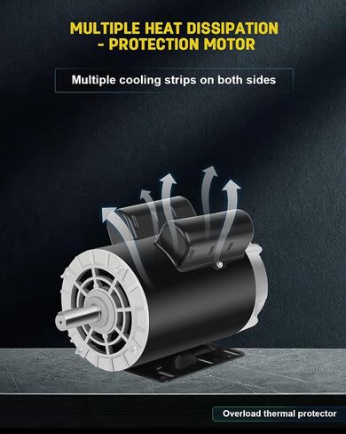 محرك ضاغط هواء SPL 2 HP، محرك كهربائي 3450 دورة في الدقيقة، 115/230 فولت 15/7.5 أمبير مرحلة واحدة، 56 إطارًا 5/8 بوصة، دوران CCW للخدمة التجارية، طول العمود 1.88 بوصة لضواغط الهواء in Kuwait