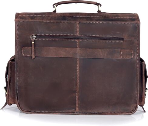 cuero Leather Messenger Bag for Men, 18 Inch Laptop Crossbody, Vintage Handmade Leather Shoulder Satchel Bag for Men, Full Grain Business Briefcase for Office/Work/Travel - Dusky Brown in Saudi Arabia