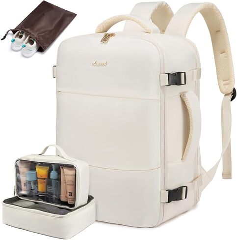 LoveVook Provess Backpack للنساء ، حمل رحلة على الظهر معتمدة مع 3 مكعبات تعبئة ، حقيبة السفر الشخصية TSA PORTICAL in Saudi Arabia
