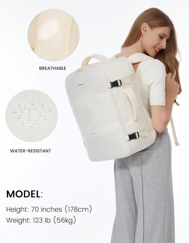 LoveVook Provess Backpack للنساء ، حمل رحلة على الظهر معتمدة مع 3 مكعبات تعبئة ، حقيبة السفر الشخصية TSA PORTICAL in Saudi Arabia