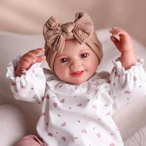 BABESIDE Lifelike Reborn Baby Dolls Sunny - 17 Inch Soft Vinyl Realistic-Newborn Baby Doll Sweet Smile Real Life Baby Doll Girls with Gift Box for Kids Age 3+ in Saudi Arabia