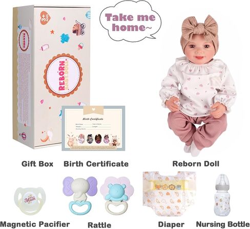 BABESIDE Lifelike Reborn Baby Dolls Sunny - 17 Inch Soft Vinyl Realistic-Newborn Baby Doll Sweet Smile Real Life Baby Doll Girls with Gift Box for Kids Age 3+ in Saudi Arabia