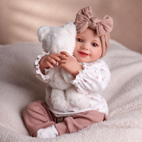BABESIDE Lifelike Reborn Baby Dolls Sunny - 17 Inch Soft Vinyl Realistic-Newborn Baby Doll Sweet Smile Real Life Baby Doll Girls with Gift Box for Kids Age 3+ in Saudi Arabia
