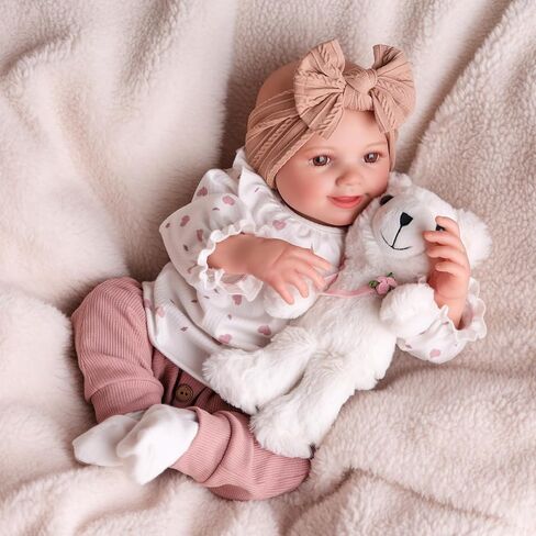 BABESIDE Lifelike Reborn Baby Dolls Sunny - 17 Inch Soft Vinyl Realistic-Newborn Baby Doll Sweet Smile Real Life Baby Doll Girls with Gift Box for Kids Age 3+ in Saudi Arabia