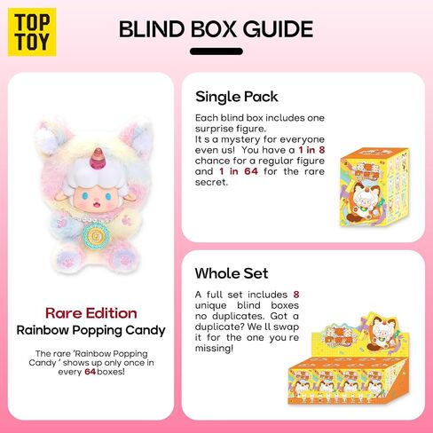 TOP TOY Gyun Candy Land Plush Blind Box 1 Pack – Cute Cat Lamb Collectible Figures, Soft 15cm Plush Toy, Random Surprise Birthday Gift for Girls and Kids in Saudi Arabia