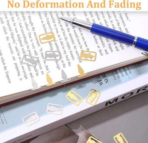 100 Pieces Book Darts Bookmarks Page Markers Mini Thin Stainless Steel Books Metal Line Markers for Reading Readers Book Lovers Gold Silver in Saudi Arabia