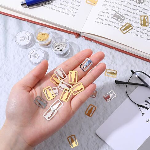 100 Pieces Book Darts Bookmarks Page Markers Mini Thin Stainless Steel Books Metal Line Markers for Reading Readers Book Lovers Gold Silver in Saudi Arabia