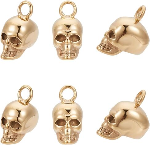 UNICRAFTALE Skull Charm 304 Stainless Steel Pendants Skull Head Charms Skeleton Head Charm Vintage Halloween Charms Retro Metal Charms for Jewelry Making in Saudi Arabia