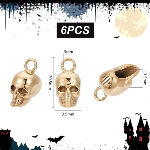 UNICRAFTALE Skull Charm 304 Stainless Steel Pendants Skull Head Charms Skeleton Head Charm Vintage Halloween Charms Retro Metal Charms for Jewelry Making in Saudi Arabia