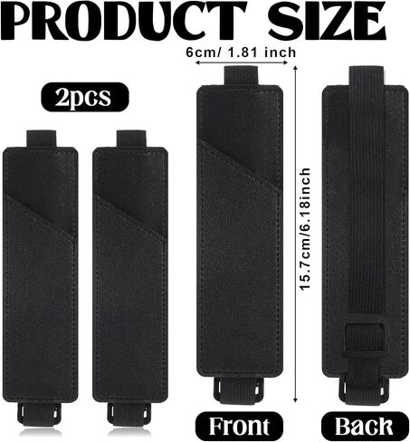 2 Pcs Pen Holder for Notebook, Adjustable Notebook Pouch,PU Leather Pen Pouch Fits for 8" to 11.5" Notebooks, Planners(Black) in Saudi Arabia