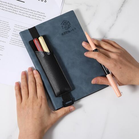 2 Pcs Pen Holder for Notebook, Adjustable Notebook Pouch,PU Leather Pen Pouch Fits for 8" to 11.5" Notebooks, Planners(Black) in Saudi Arabia