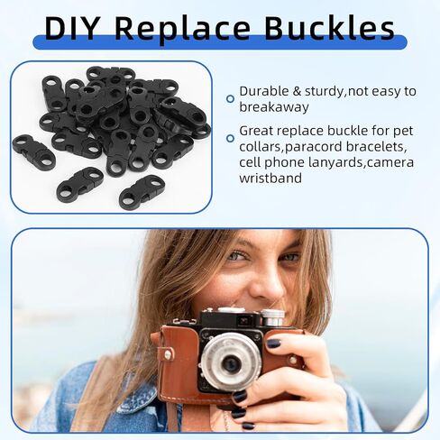 25 Pack Mini Safety Breakaway Buckles Plastic Buckle Clips 6mm Side Release Plastic Buckle Paracord Bracelet Buckles for Paracord Bracelet Clasp Anklet Braided Necklace Cameras Strap DIY Crafts in Saudi Arabia