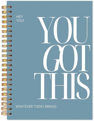 Yhtrg You Got This Inspirational Notebooks Journal, Brown Motivational Spiral Journal Notebook for Women, Brown Motivational Positive Notebooks for Office School Supplies, 5.5x8.3 Inch in Saudi Arabia