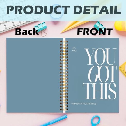Yhtrg You Got This Inspirational Notebooks Journal, Brown Motivational Spiral Journal Notebook for Women, Brown Motivational Positive Notebooks for Office School Supplies, 5.5x8.3 Inch in Saudi Arabia