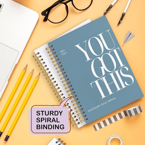 Yhtrg You Got This Inspirational Notebooks Journal, Brown Motivational Spiral Journal Notebook for Women, Brown Motivational Positive Notebooks for Office School Supplies, 5.5x8.3 Inch in Saudi Arabia