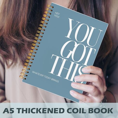 Yhtrg You Got This Inspirational Notebooks Journal, Brown Motivational Spiral Journal Notebook for Women, Brown Motivational Positive Notebooks for Office School Supplies, 5.5x8.3 Inch in Saudi Arabia