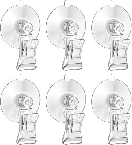 Pawfly 6 pcs أكواب شفط حوض السمك مع مقاطع ، مقاطع كوب شفط الحوض ، أداة تغذية الأسماك البلاستيكية الصافية ، مقاطع الأعشاب البحرية للنبات ، حامل تغذية الخضار ، تغذية الأسماك تحت الماء ، ملحقات خزان الأسماك in Kuwait