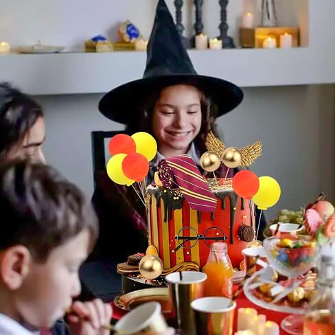Wizard Cake Decorations, Wizard Cake Topper, Cupcake Decorations with Mini Balls, Magical School Birthday Cake Topper for Kids Boys Girls Friends Birthday Party Supplies in Saudi Arabia