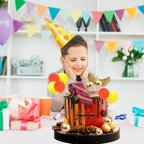 Wizard Cake Decorations, Wizard Cake Topper, Cupcake Decorations with Mini Balls, Magical School Birthday Cake Topper for Kids Boys Girls Friends Birthday Party Supplies in Saudi Arabia