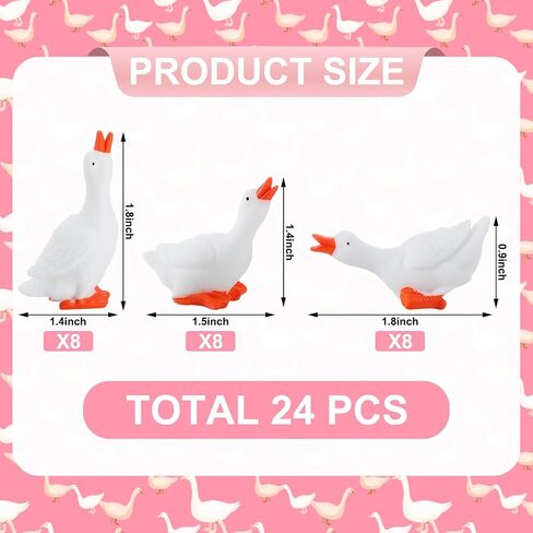 24 PCS MINI Silly Goose Sompurines Cupcake Topcake Topcake Miniature Resin in Kuwait
