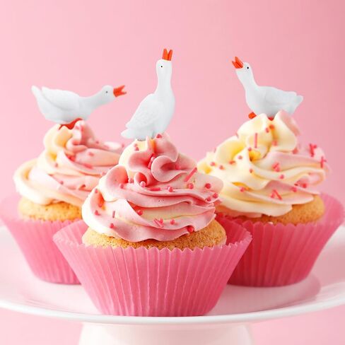 24 PCS MINI Silly Goose Sompurines Cupcake Topcake Topcake Miniature Resin in Kuwait