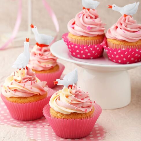 24 PCS MINI Silly Goose Sompurines Cupcake Topcake Topcake Miniature Resin in Kuwait