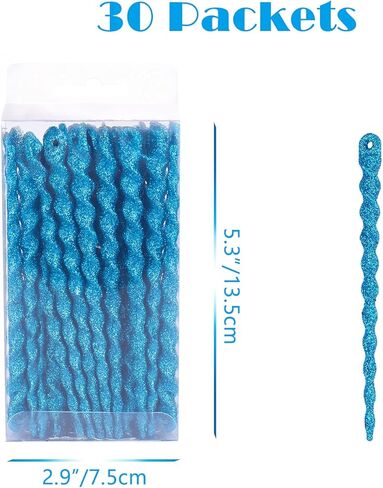 AMS Sparkling Glitter Plastic Icicle Ornaments 30 PCS Twisted Icicles Decoration Christmas Tree and Holiday Xmas Party Hanging (5.1'', Multi Color) in Kuwait
