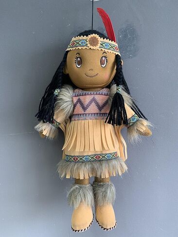Kinnex Collections 14" Native American Indian Plush Rag Doll - DF14003 (Brown-Nizhoni) in Kuwait