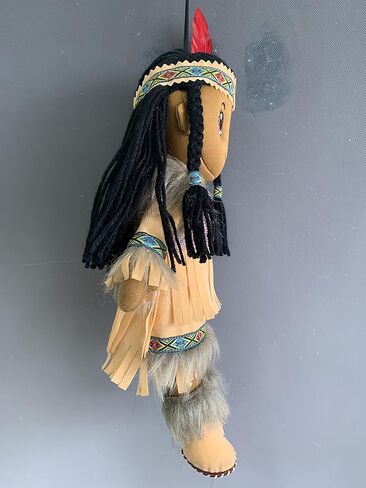 Kinnex Collections 14" Native American Indian Plush Rag Doll - DF14003 (Brown-Nizhoni) in Kuwait
