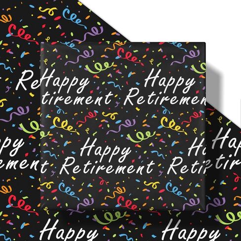 LeZakaa Retired Wrapping Paper Roll, Colorful Star Retirement Gift Wrap for Celebration, Farewell Party, Office Goodbye, Mini Roll 17 Inches X 16.4 Feet in Saudi Arabia