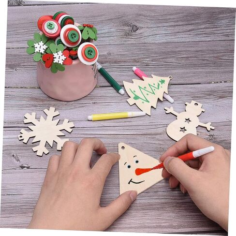 NUOBESTY 100pcs Perforated Triangular Wood Trim Wooden Cutouts en DIY Crafts DIY Crafts Accessories Pendant Ornaments Slice for Home Triangle Slices in Saudi Arabia