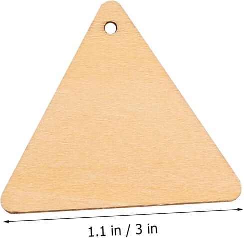 NUOBESTY 100pcs Perforated Triangular Wood Trim Wooden Cutouts en DIY Crafts DIY Crafts Accessories Pendant Ornaments Slice for Home Triangle Slices in Saudi Arabia