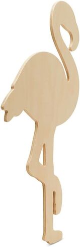 Unfinished Wooden Flamingo Cutout, 16", Pack of 1 Wooden Shapes for Crafts and Summer & Beach Decor and Crafting, by Woodpeckers in Saudi Arabia