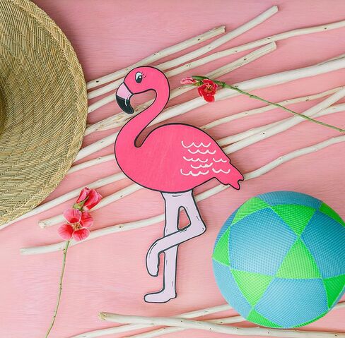 Unfinished Wooden Flamingo Cutout, 16", Pack of 1 Wooden Shapes for Crafts and Summer & Beach Decor and Crafting, by Woodpeckers in Saudi Arabia