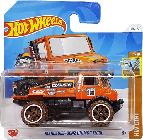 Hot Wheels - Mercedes -Benz Unimog 1300L - HW Dirt 1/10 - HTF05 - Stript Card - Eibach - Orange - Mattel 2024-1: 64 in Kuwait