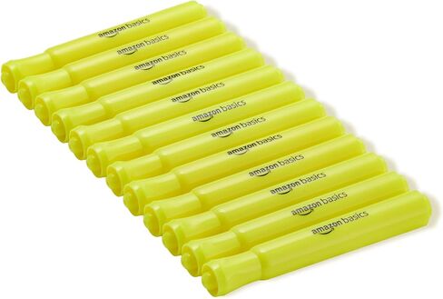 Amazon Basics Yellow Highlighters 12 Pack, Chisel Tip, Office and School Supplies in Saudi Arabia