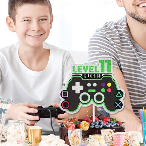 Game Controller Cake Topper Video Game Theme Level Up 7 Happy Birthday Unlocked Decoration, Boys and Girls Birthday Party, Game Night, or Anniversary Party Decoration, Birthday Gift for Kids.LIANGSS in Saudi Arabia