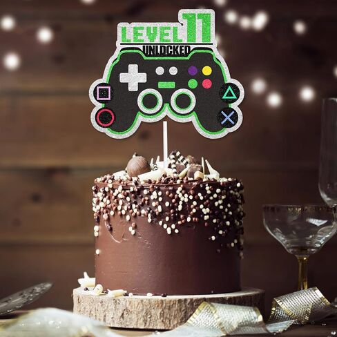 Game Controller Cake Topper Video Game Theme Level Up 7 Happy Birthday Unlocked Decoration, Boys and Girls Birthday Party, Game Night, or Anniversary Party Decoration, Birthday Gift for Kids.LIANGSS in Saudi Arabia