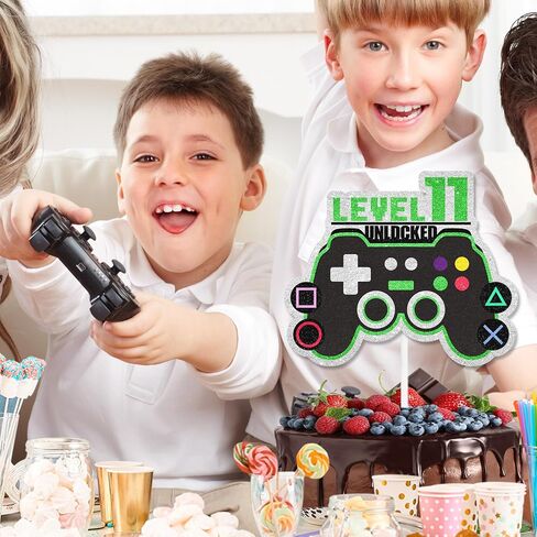 Game Controller Cake Topper Video Game Theme Level Up 7 Happy Birthday Unlocked Decoration, Boys and Girls Birthday Party, Game Night, or Anniversary Party Decoration, Birthday Gift for Kids.LIANGSS in Saudi Arabia