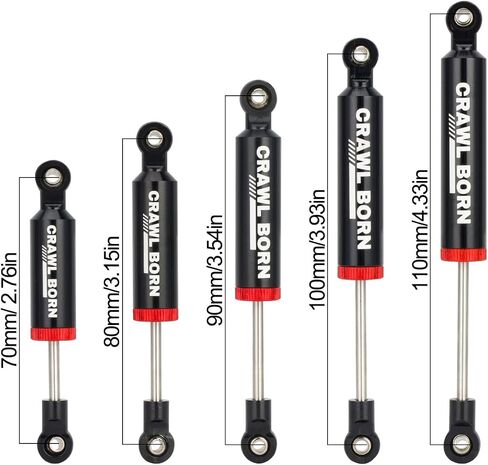 4pcs RC Shock Absorber Damper Internal Spring Built-in Spring for 1/10 RC Crawler Car Axial SCX10 I II III 90046 D90 RBX10 Wraith TRX4 MST Redcat Upgrade Parts (Red,100mm) in Saudi Arabia