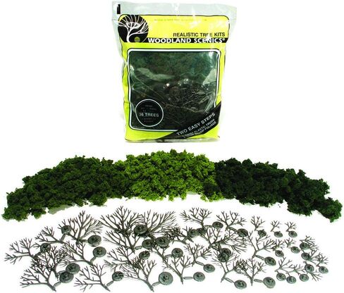 WOODLAND SCENICS TR1101 Tree Kits 3/4x3 (36) WOOU9101 in Saudi Arabia