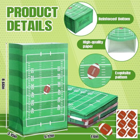 Marspark 24 Pack Football Party Gift Calcs Candy Treat Snack Goodie Bags Sports Sports Mort in Kuwait