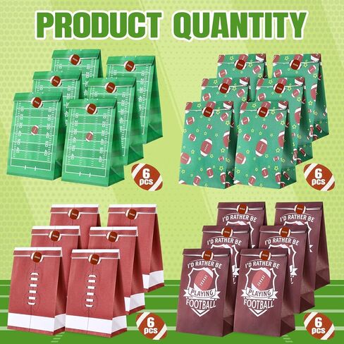 Marspark 24 Pack Football Party Gift Calcs Candy Treat Snack Goodie Bags Sports Sports Mort in Kuwait