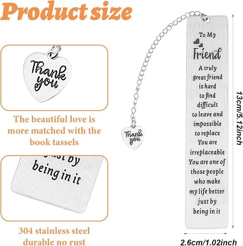 Best Friend Bookmarks for Women Metal Book Marker for Reading Best Friend Birthday Going Leaving Long Distance Friendship Gift for Besties BFF Female Reader Graduation Book Lovers Club Gifts in Saudi Arabia