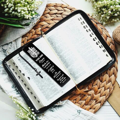 Christian Metal Bookmark Man of God, Black Inspirational Lion Bible Verse Book Mark with Cross Pendant, Religious Scripture Verse Bookmarks for Man Accessories Birthday Church Baptism Gift in Saudi Arabia