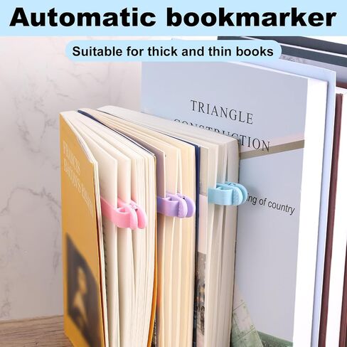 5pcs Automatic Silicone Bookmarks, 5 Colors Smart Book Marks Book Clip Page Clip Unique Book Markers with Pen Holder Reading Accessories for Women Men Kids, Perfect Books Lovers Gifts in Saudi Arabia