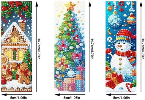3pcs Diamond Art Workmarks DIY Christmas Trees Diamond Paints Purchmbks for البالغين لعشاق المبتدئين الحرف اليدوية DIY ، هدية عيد ميلاد عيد الميلاد الجديد. in Kuwait