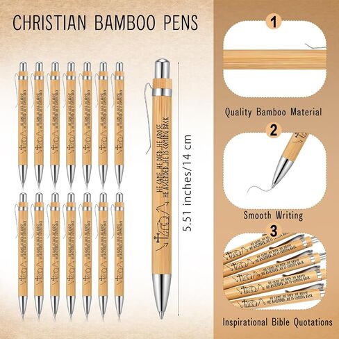 100 Sets Church Bible Verse Gifts Bulk Christian Bookmarks Religious Bamboo Pens with Black Ink Gifts for Grandparent Day Bible Set Church Activities Journal Writing in Saudi Arabia